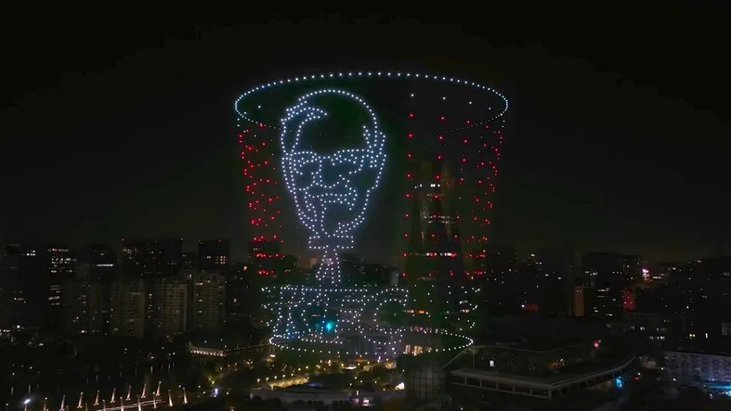 Drones creando publicidad de KFC