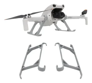Tren de aterrizaje de dron instalado y como pieza de repuesto por separado