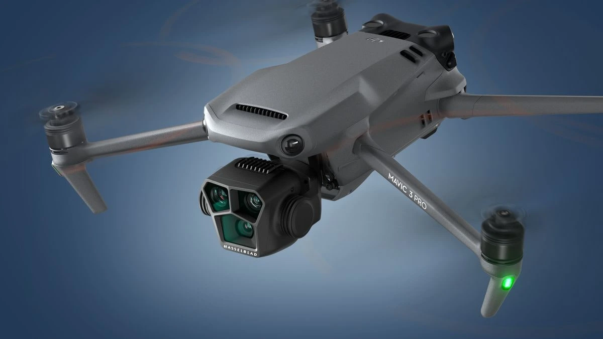 Imagen del DJI 3 Pro y con fondo con degradado