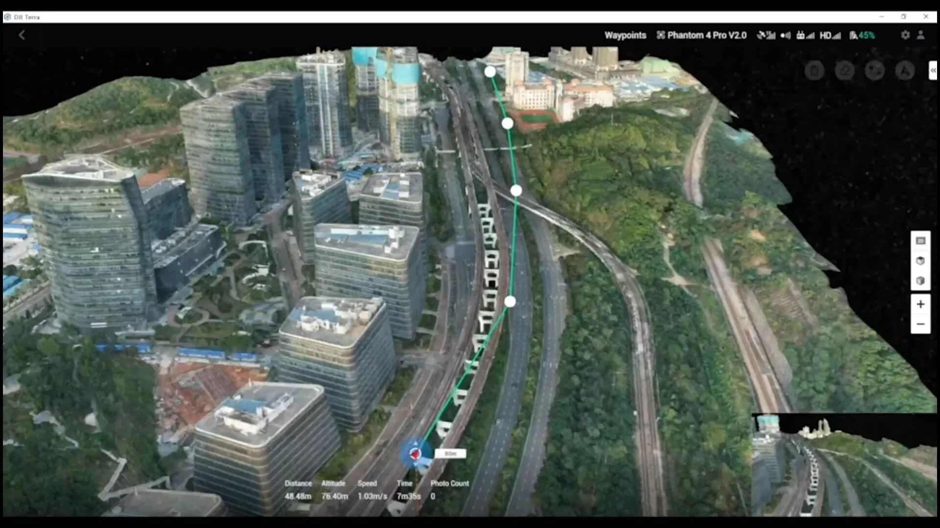 Imagen de la interfaz del DJI Terra 
